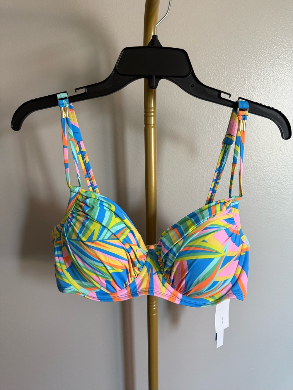 NWT Bleu Rod Beattie Underwire Bikini Top – Multicolor Tropical Print (36D)